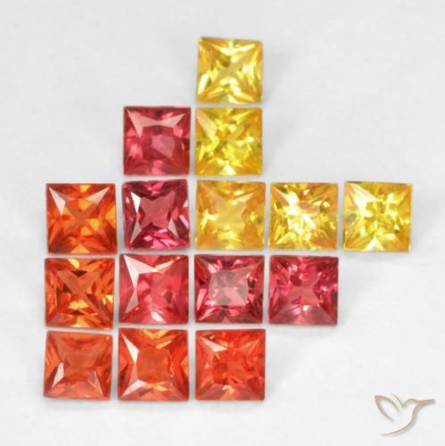 1.35ctw Natural Multicolor Zafiro, Cuadrado, VS