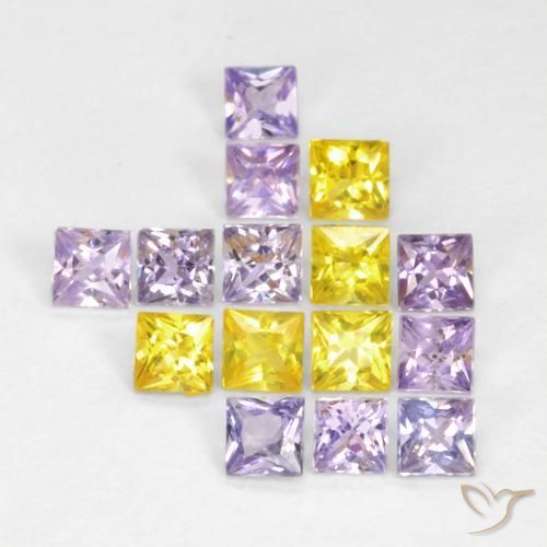 Gemas de Zafiro Multicolor natural de 1.13 ct, Cuadrado, VS