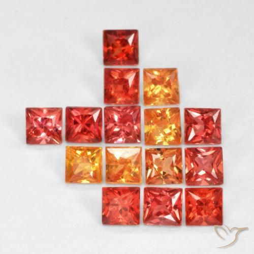 Gemas de Zafiro Multicolor natural de 1.50 ct, Cuadrado, VS