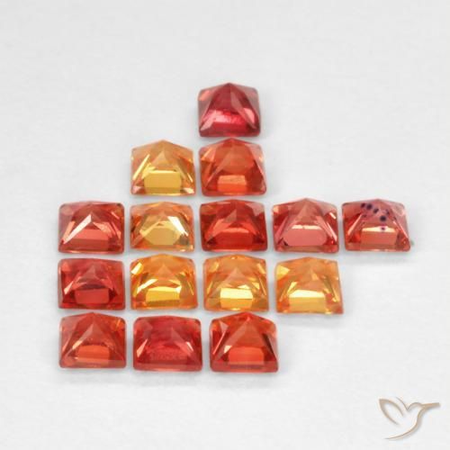 Gemas de Zafiro Multicolor natural de 1.50 ct, Cuadrado, VS