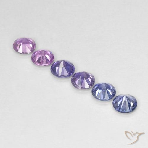 Gemas de Zafiro Multicolor natural de 1.26 ct, Redondo, VS