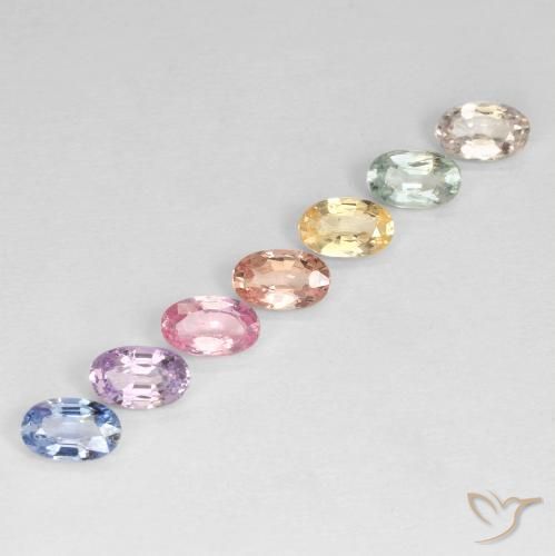 Gemas de Zafiro Multicolor natural de 2.12 ct, Ovalada, VS