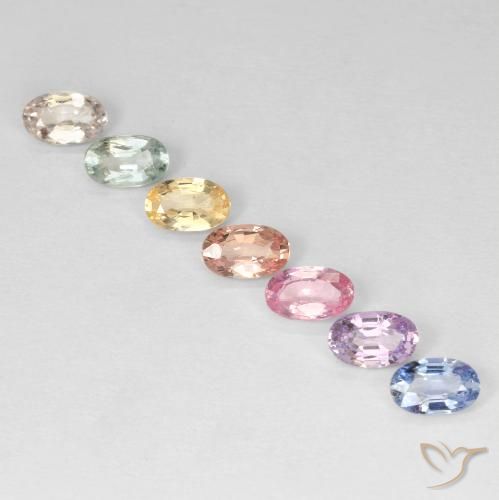 Gemas de Zafiro Multicolor natural de 2.12 ct, Ovalada, VS