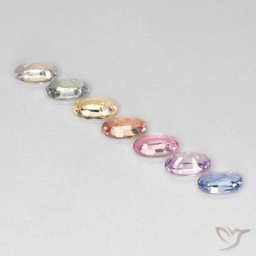 Gemas de Zafiro Multicolor natural de 2.12 ct, Ovalada, VS