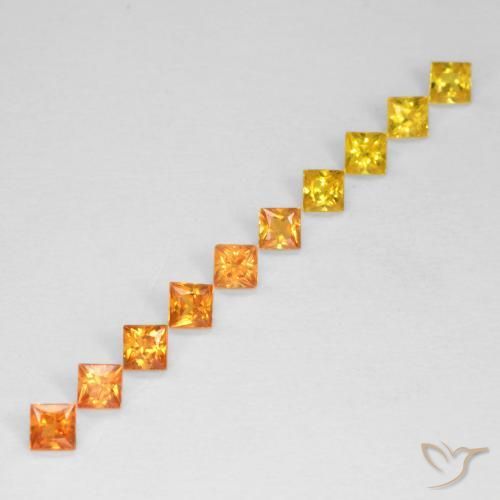 Gemas de Zafiro Multicolor natural de 0.86 ct, Cuadrado, VS