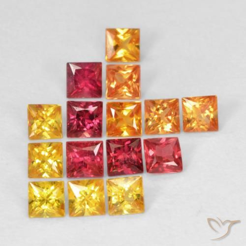 1.24ctw Natural Multicolor Zafiro, Cuadrado, VS