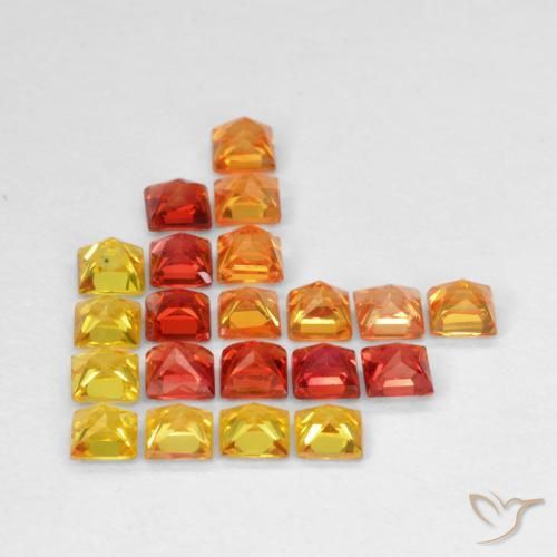 Gemas de Zafiro Multicolor natural de 2.05 ct, Cuadrado, VS