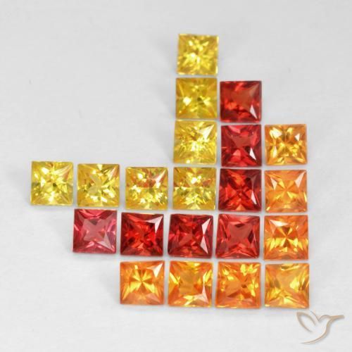 Gemas de Zafiro Multicolor natural de 2.48 ct, Cuadrado, VS