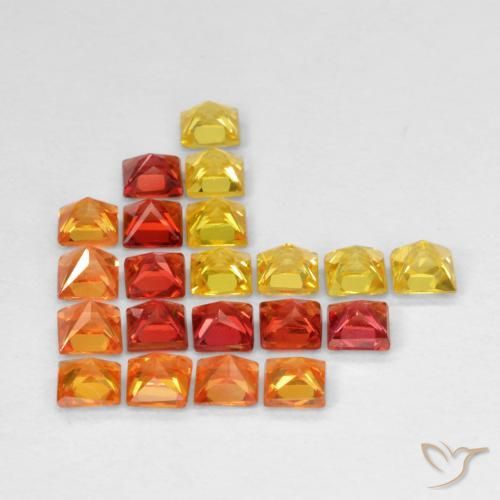 Gemas de Zafiro Multicolor natural de 2.48 ct, Cuadrado, VS