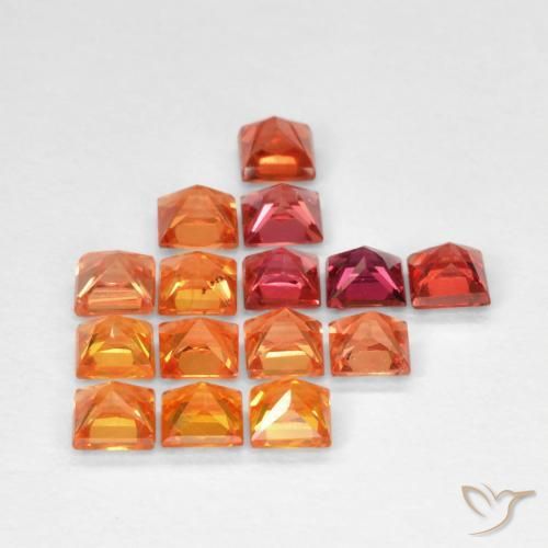 Gemas de Zafiro Multicolor natural de 1.87 ct, Cuadrado, VS