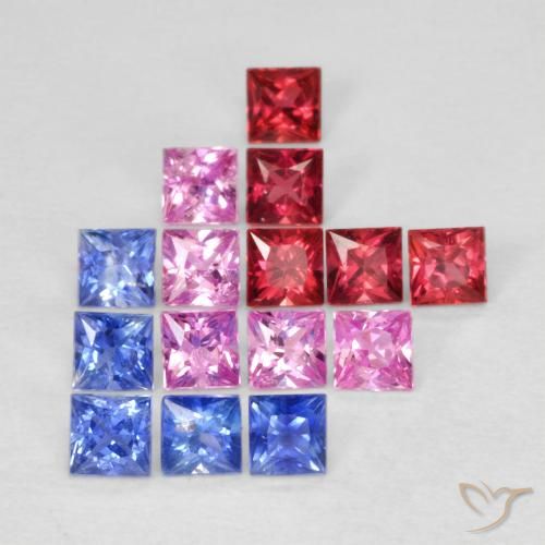 1.58ctw Natural Multicolor Zafiro, Cuadrado, VS
