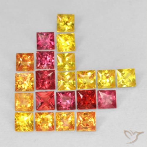1.99ctw Natural Multicolor Zafiro, Cuadrado, VS