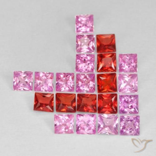 Gemas de Zafiro Multicolor natural de 2.13 ct, Cuadrado, VS