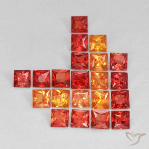 Gemas de Zafiro Multicolor natural de 1.91 ct, Cuadrado, VS