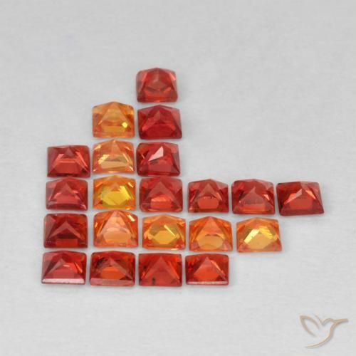 Gemas de Zafiro Multicolor natural de 1.91 ct, Cuadrado, VS