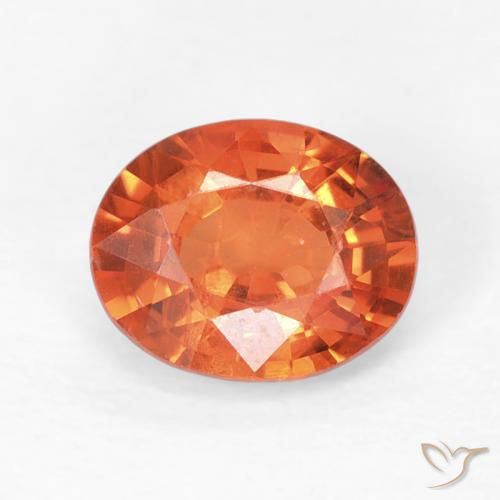 0.77ct Natural Naranja fuego Zafiro, Ovalada, VS