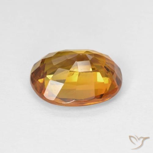 Zafiro Naranja oscuro natural de 4.33 ct, Ovalada, VS