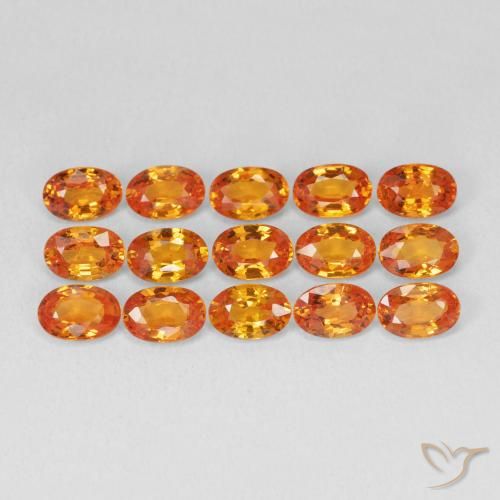 0.66ct Natural Ámbar naranja Zafiro, Ovalada, VVS-VS