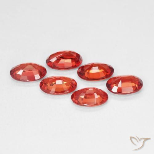 Zafiro Rojo carmesí claro natural de 0.49 ct, Ovalada, VVS-VS
