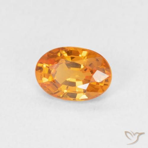 Zafiro Naranja claro natural de 0.61 ct, Ovalada, VVS-VS