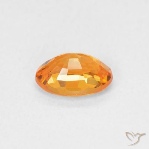 Zafiro Naranja claro natural de 0.61 ct, Ovalada, VVS-VS