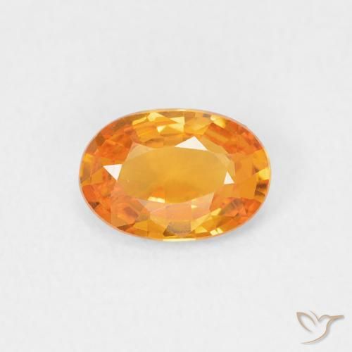 0.51ct Natural Naranja claro Zafiro, Ovalada, VVS-VS