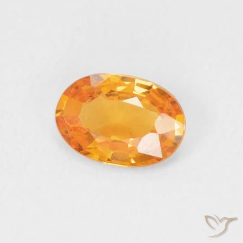 Zafiro Naranja claro natural de 0.51 ct, Ovalada, VVS-VS