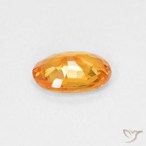 Zafiro Naranja claro natural de 0.51 ct, Ovalada, VVS-VS