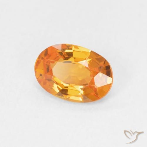 Zafiro Naranja claro natural de 0.64 ct, Ovalada, VVS-VS