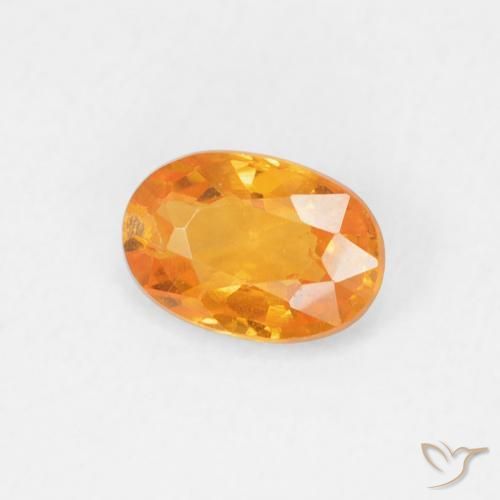 Zafiro Naranja claro natural de 0.60 ct, Ovalada, VS