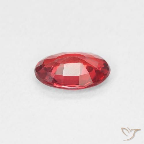 Zafiro Rojo medio natural de 0.45 ct, Ovalada, VS