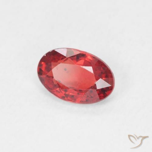 Zafiro Rojo escarlata natural de 0.54 ct, Ovalada, VVS-VS