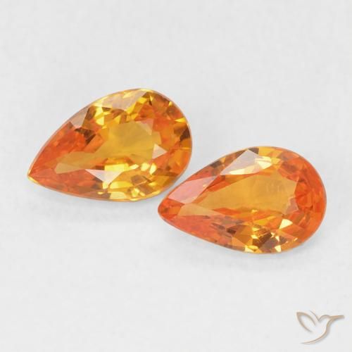 0.90ctw Natural Naranja claro Zafiro, En forma de pera, VVS-VS