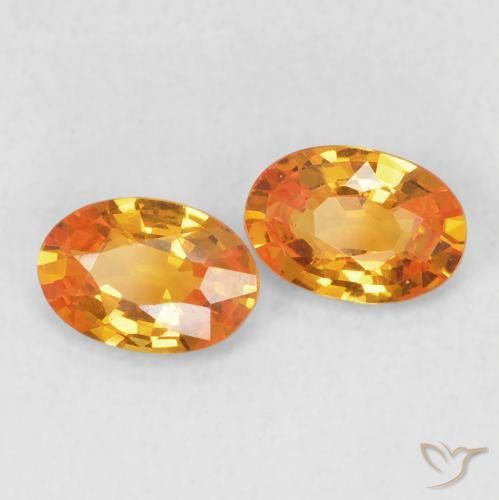 Gemas de Zafiro Naranja claro natural de 1.12 ct, Ovalada, VVS-VS