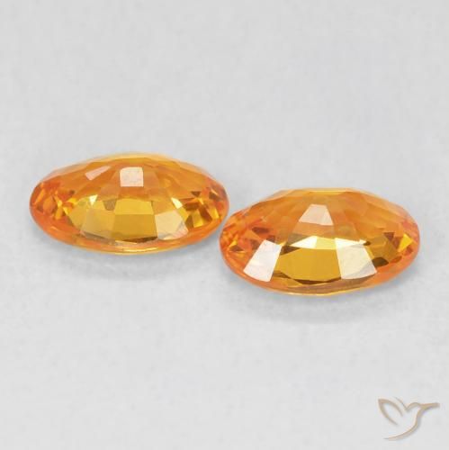 Gemas de Zafiro Naranja claro natural de 1.12 ct, Ovalada, VVS-VS