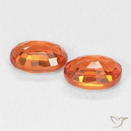 Gemas de Zafiro Naranja claro natural de 1.53 ct, Ovalada, VVS-VS