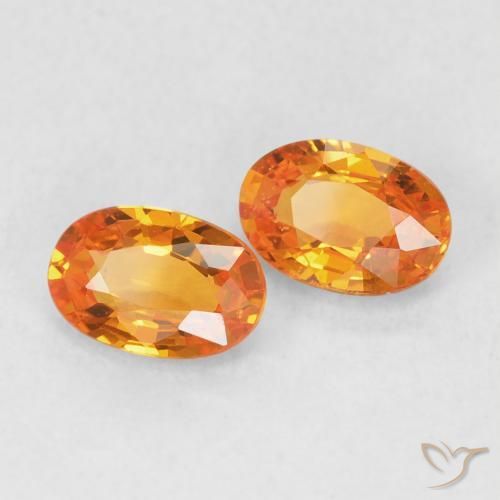 Gemas de Zafiro Naranja claro natural de 1.21 ct, Ovalada, VVS-VS