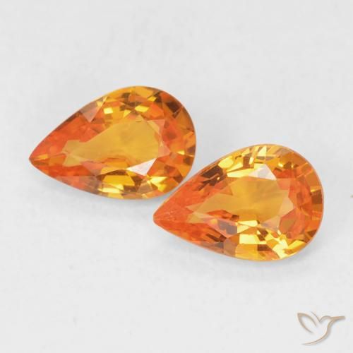 0.97ctw Natural Ámbar naranja Zafiro, En forma de pera, VVS-VS