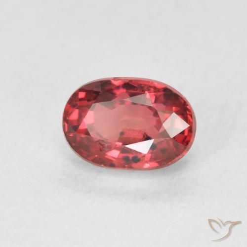 Zafiro Rojo oscuro natural de 1.00 ct, Ovalada, VS