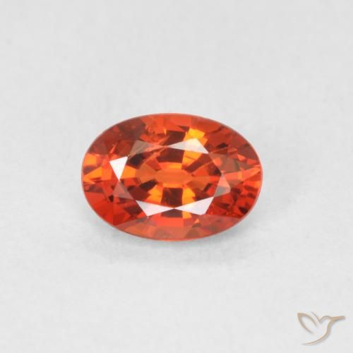 0.59ct Natural Naranja rojizo Zafiro, Ovalada, VVS-VS