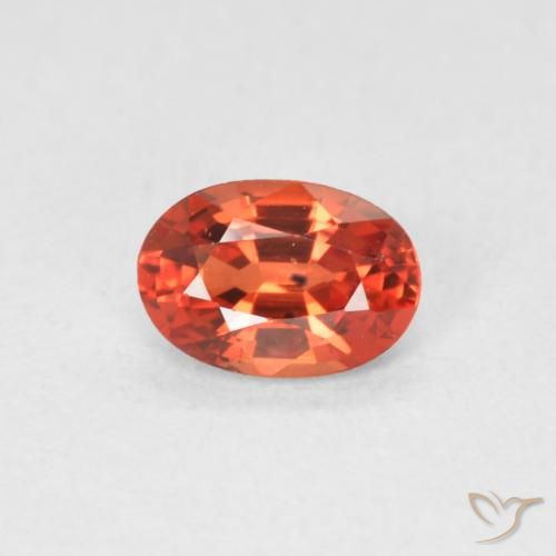 0.54ct Natural Naranja rojizo Zafiro, Ovalada, VVS-VS
