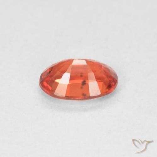 Zafiro Naranja rojizo natural de 0.54 ct, Ovalada, VVS-VS