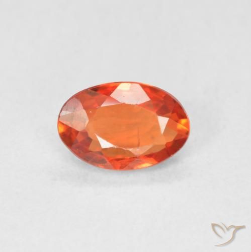 0.56ct Natural Naranja fuego Zafiro, Ovalada, VVS-VS