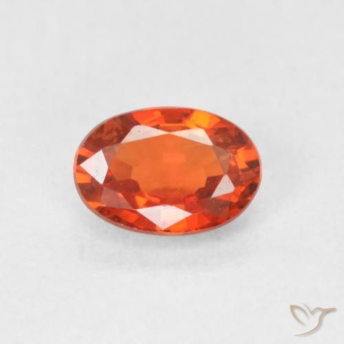 0.67ct Natural Naranja rojizo Zafiro, Ovalada, VVS-VS