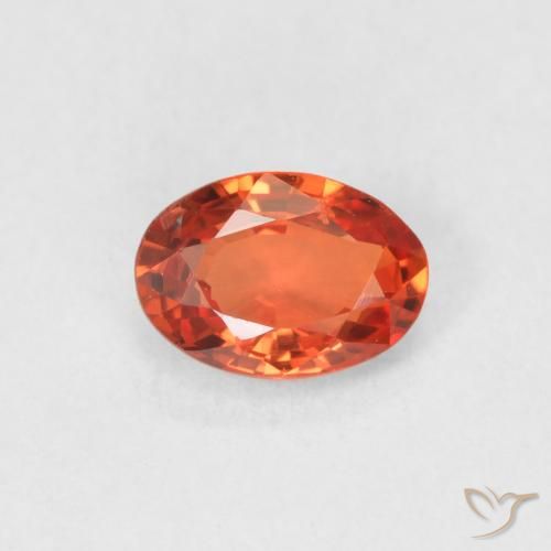 0.60ct Natural Naranja rojizo Zafiro, Ovalada, VVS-VS