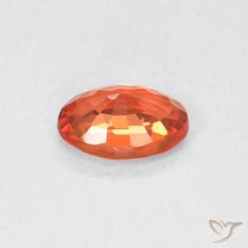 Zafiro Naranja rojizo natural de 0.60 ct, Ovalada, VVS-VS