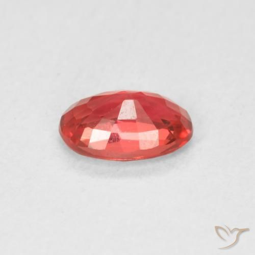 Zafiro Rojo escarlata natural de 0.54 ct, Ovalada, VVS-VS