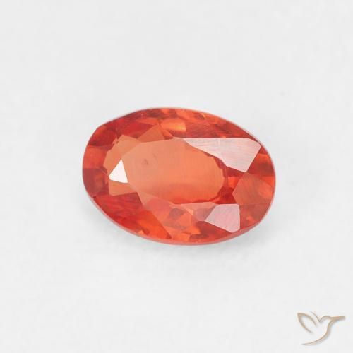 Zafiro Naranja medio natural de 0.55 ct, Ovalada, VVS-VS
