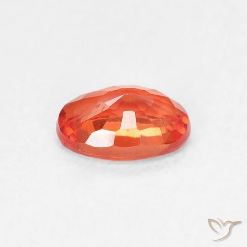 Zafiro Naranja medio natural de 0.55 ct, Ovalada, VVS-VS