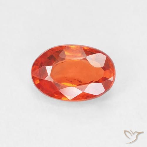 0.69ct Natural Naranja rojizo Zafiro, Ovalada, VS